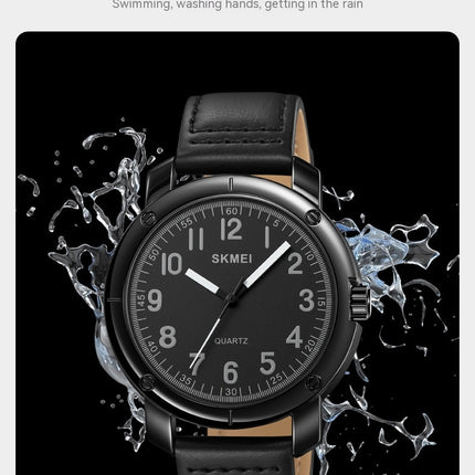 Men's Analog Quartz Watch Business  Waterproof Leather Watches