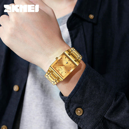 Square Watches for Men with Date Quartz Movement Waterproof Wrist Watch