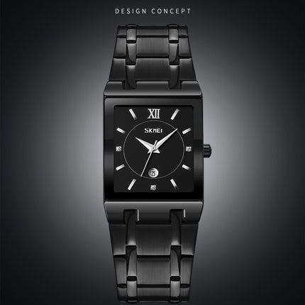 Square Watches for Men with Date Quartz Movement Waterproof Wrist Watch
