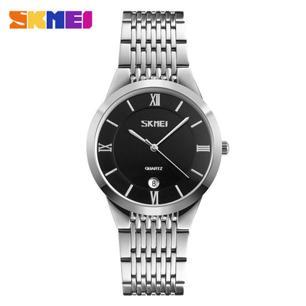 Couple Watches Stainless Steel Watches Men and Women Quartz Date Wrist Watches