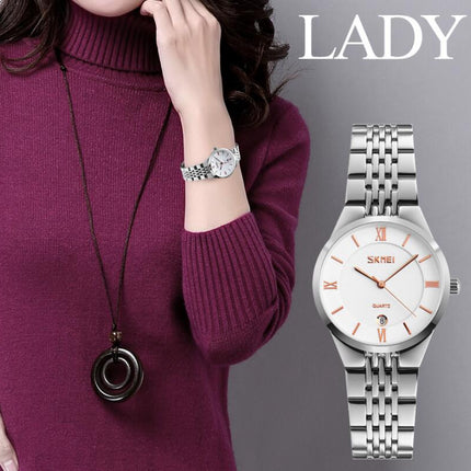 Couple Watches Stainless Steel Watches Men and Women Quartz Date Wrist Watches
