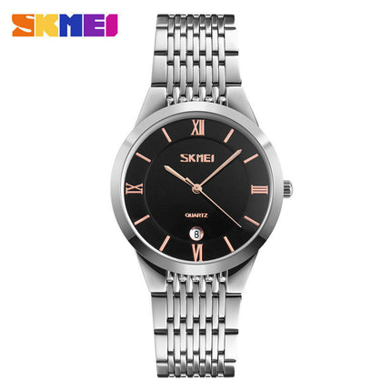 Couple Watches Stainless Steel Watches Men and Women Quartz Date Wrist Watches