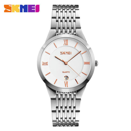 Couple Watches Stainless Steel Watches Men and Women Quartz Date Wrist Watches