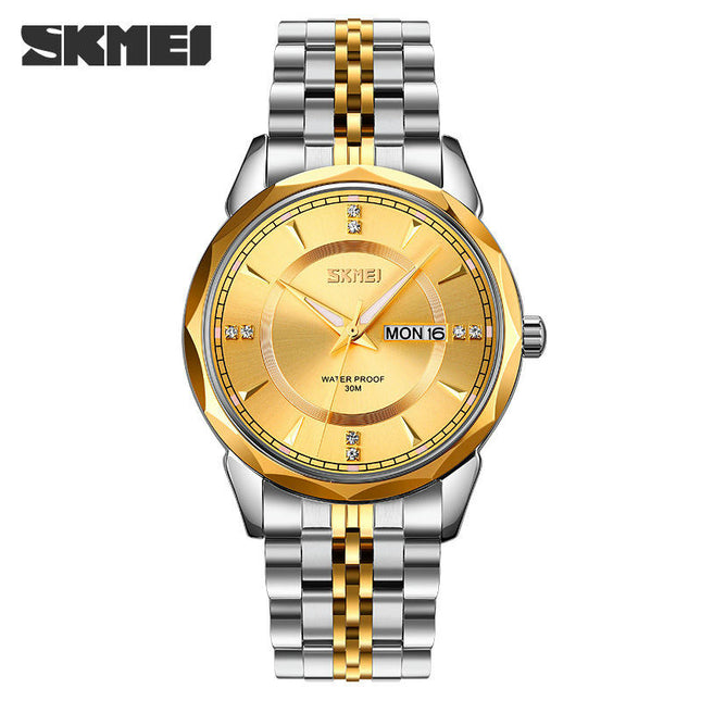 Men's Watches Analog Quartz Day/Date Stainless Steel Waterproof Wrist Watches