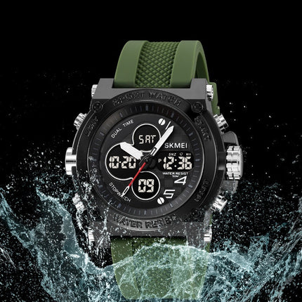 Men's Outdoor Sports Electronic Watch LED Stopwatch Waterproof Digital Analog Watches