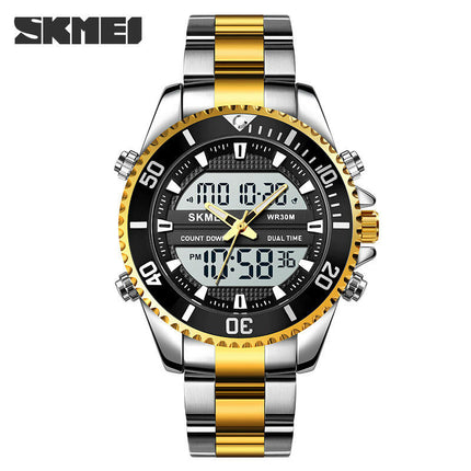 Men's Analog Digital Watches Stainless Steel Back Light Waterproof Watch