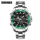 Silver shell green circle