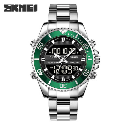 Men's Analog Digital Watches Stainless Steel Back Light Waterproof Watch