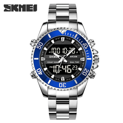Men's Analog Digital Watches Stainless Steel Back Light Waterproof Watch