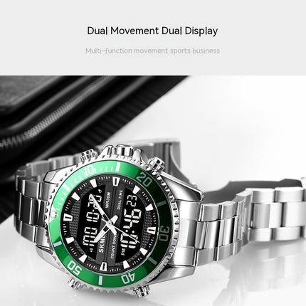 Men's Analog Digital Watches Stainless Steel Back Light Waterproof Watch