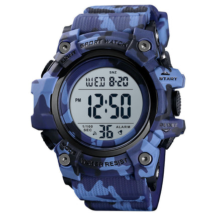 Large Dial Outdoor Sports Watch Men's Multi-Functions Digital Waterproof Watch LED Alarm