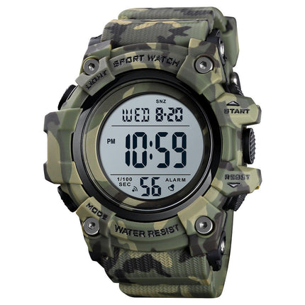 Large Dial Outdoor Sports Watch Men's Multi-Functions Digital Waterproof Watch LED Alarm
