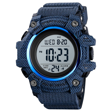 Large Dial Outdoor Sports Watch Men's Multi-Functions Digital Waterproof Watch LED Alarm