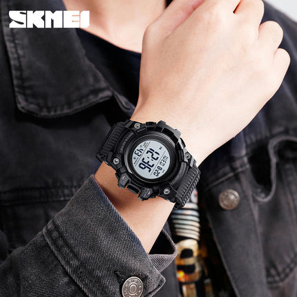 Large Dial Outdoor Sports Watch Men's Multi-Functions Digital Waterproof Watch LED Alarm