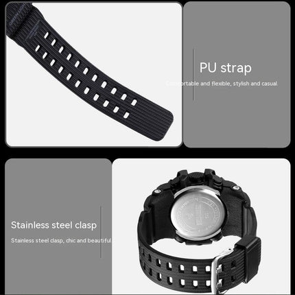 Large Dial Outdoor Sports Watch Men's Multi-Functions Digital Waterproof Watch LED Alarm