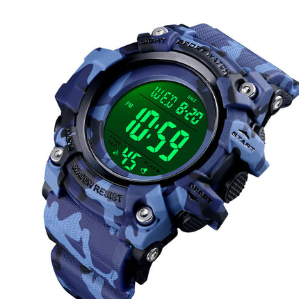 Large Dial Outdoor Sports Watch Men's Multi-Functions Digital Waterproof Watch LED Alarm