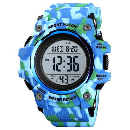 Large Dial Outdoor Sports Watch Men's Multi-Functions Digital Waterproof Watch LED Alarm