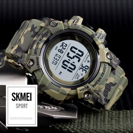 Large Dial Outdoor Sports Watch Men's Multi-Functions Digital Waterproof Watch LED Alarm