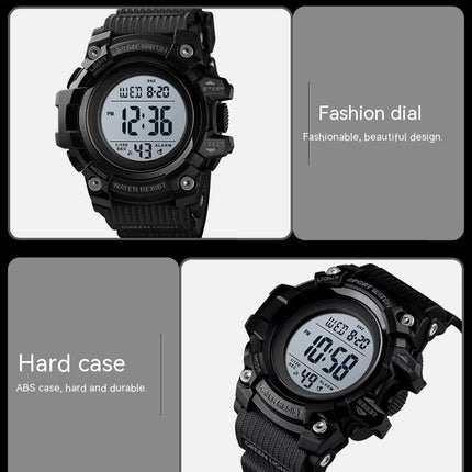 Large Dial Outdoor Sports Watch Men's Multi-Functions Digital Waterproof Watch LED Alarm