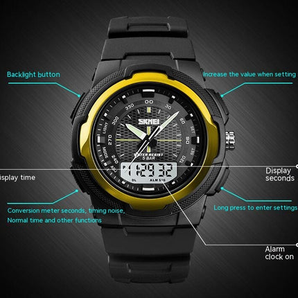 Men's Sport Waterproof Outdoor Digital Watch Alarm LED Analog Watch for Men