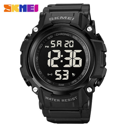 Men Sports LED Screen Digital Watches Waterproof Luminous Stopwatch Alarm Watch