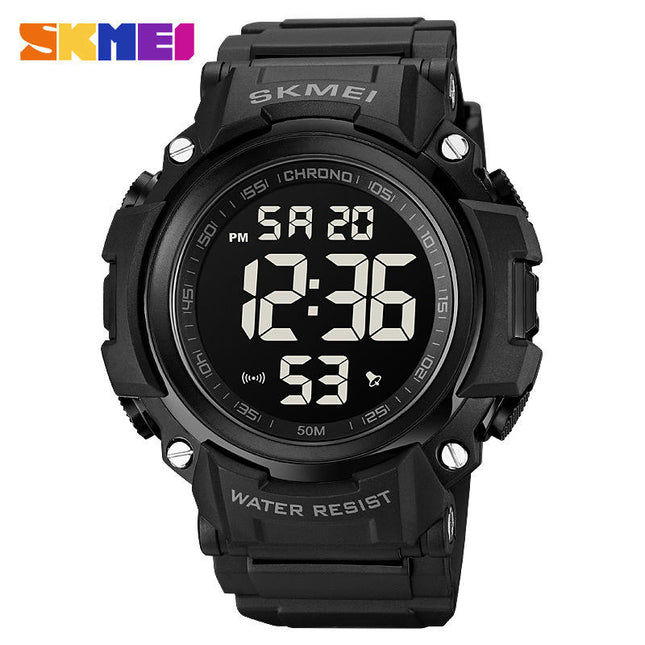 Men Sports LED Screen Digital Watches Waterproof Luminous Stopwatch Alarm Watch
