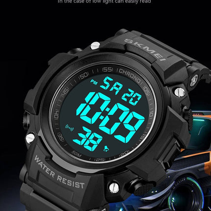 Men Sports LED Screen Digital Watches Waterproof Luminous Stopwatch Alarm Watch