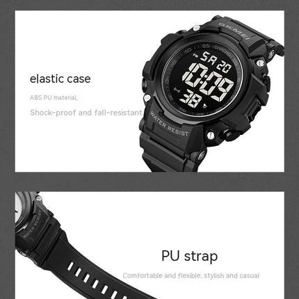 Men Sports LED Screen Digital Watches Waterproof Luminous Stopwatch Alarm Watch