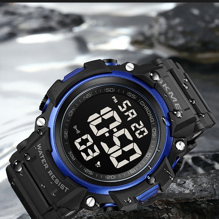 Men Sports LED Screen Digital Watches Waterproof Luminous Stopwatch Alarm Watch