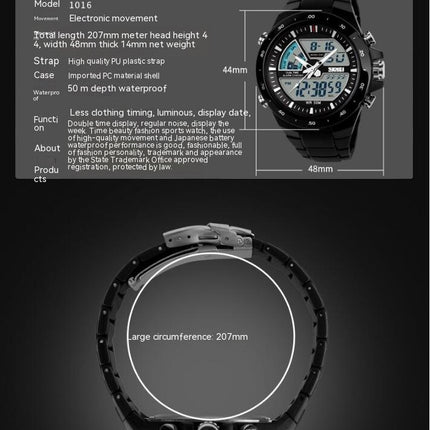 Men's Analog Digital Sports Watches Multifunctional Waterproof LED Watch
