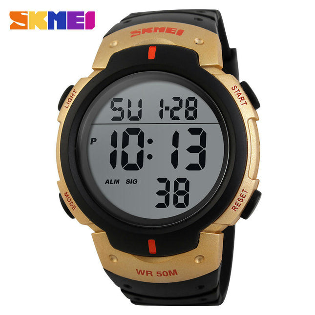 Men's Digital Sports Watch LED Screen Large Face Watches Waterproof Stopwatch Watch