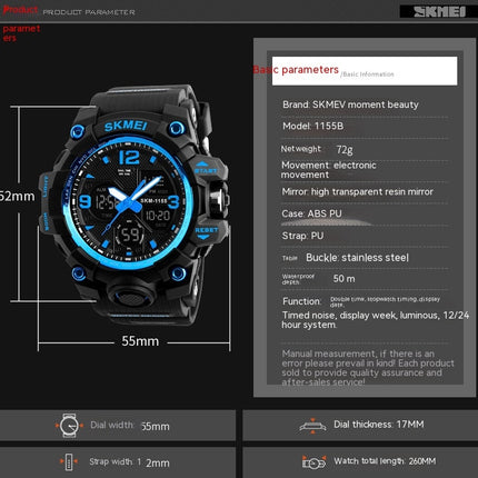 Men's Analog Sports Watch Outdoor Waterproof LED Digital Electronic Watches