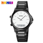 Black shell and white dial