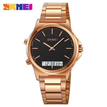 Men's Analog Digital Watches, Waterproof Stainless Steel Wristwatch for Men
