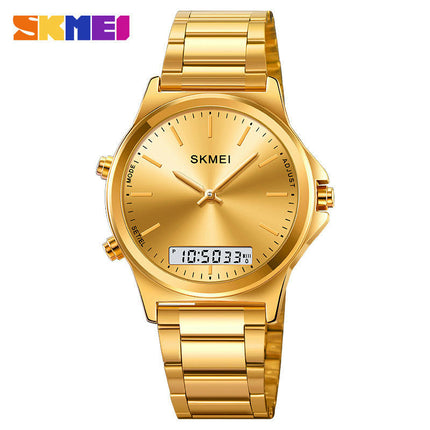 Men's Analog Digital Watches, Waterproof Stainless Steel Wristwatch for Men