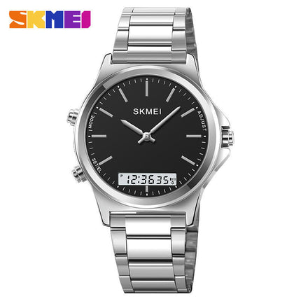 Men's Analog Digital Watches, Waterproof Stainless Steel Wristwatch for Men