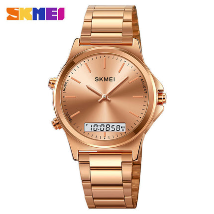 Men's Analog Digital Watches, Waterproof Stainless Steel Wristwatch for Men