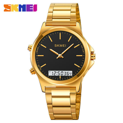 Men's Analog Digital Watches, Waterproof Stainless Steel Wristwatch for Men