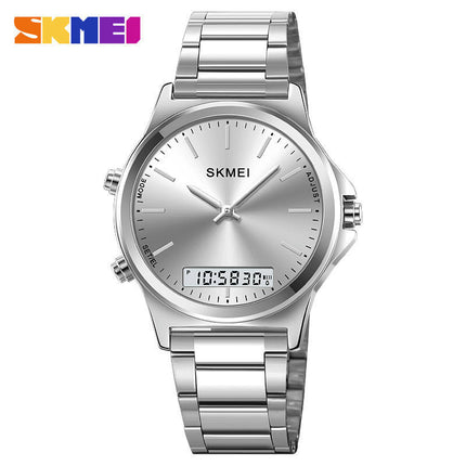 Men's Analog Digital Watches, Waterproof Stainless Steel Wristwatch for Men