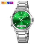Silver shell green dial