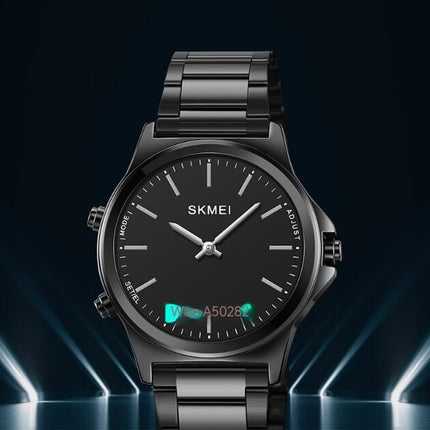 Men's Analog Digital Watches, Waterproof Stainless Steel Wristwatch for Men