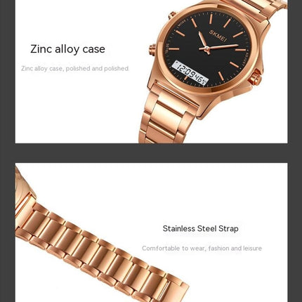 Men's Analog Digital Watches, Waterproof Stainless Steel Wristwatch for Men