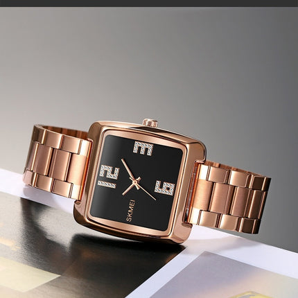 Men Stainless Steel Watch, Simple Big Face Diamond Watch for Men