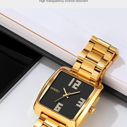 Men Stainless Steel Watch, Simple Big Face Diamond Watch for Men