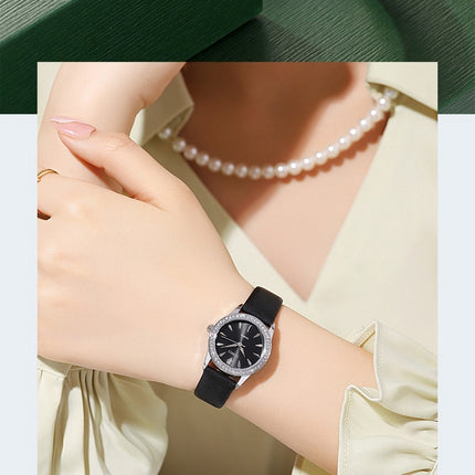 Watches for Women Diamond Luxury Leather Analog Waterproof Women Wrist Watch
