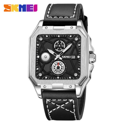 Square Watches for Men Leather Fashion Business Watch Waterproof Wrist Watches