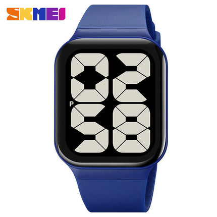 Men Women Sports LED Digital Waterproof PU Strap Square Electronic Couple Watch