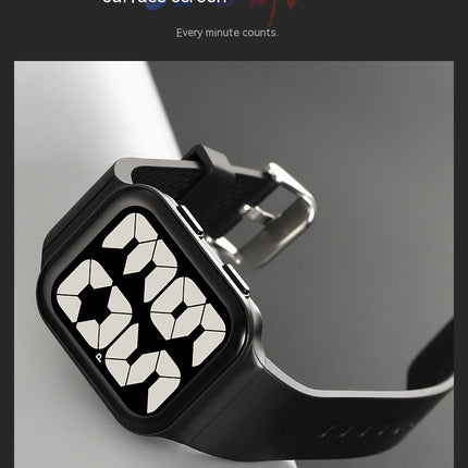 Men Women Sports LED Digital Waterproof PU Strap Square Electronic Couple Watch