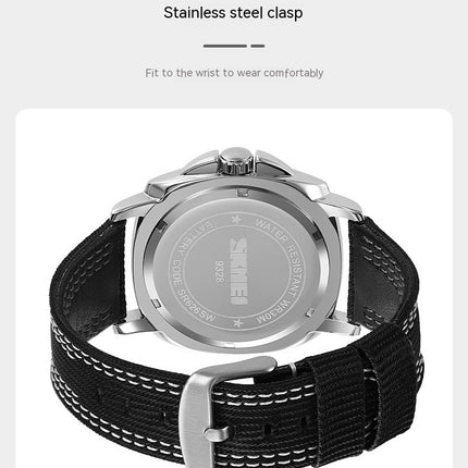 Men's Watches Nylon Strap Luminous Analog Quartz Waterproof Watches for Men