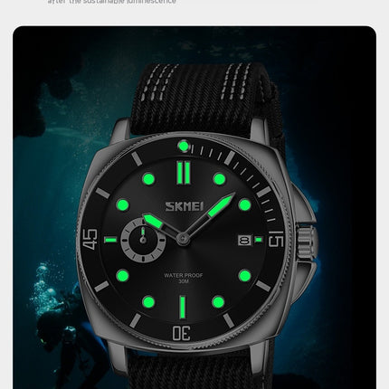 Men's Watches Nylon Strap Luminous Analog Quartz Waterproof Watches for Men